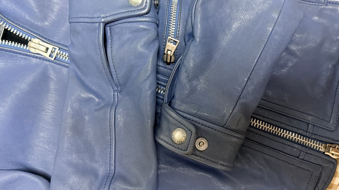 톰포드 램스킨 모토레더자켓 블루 46 상품이미지3