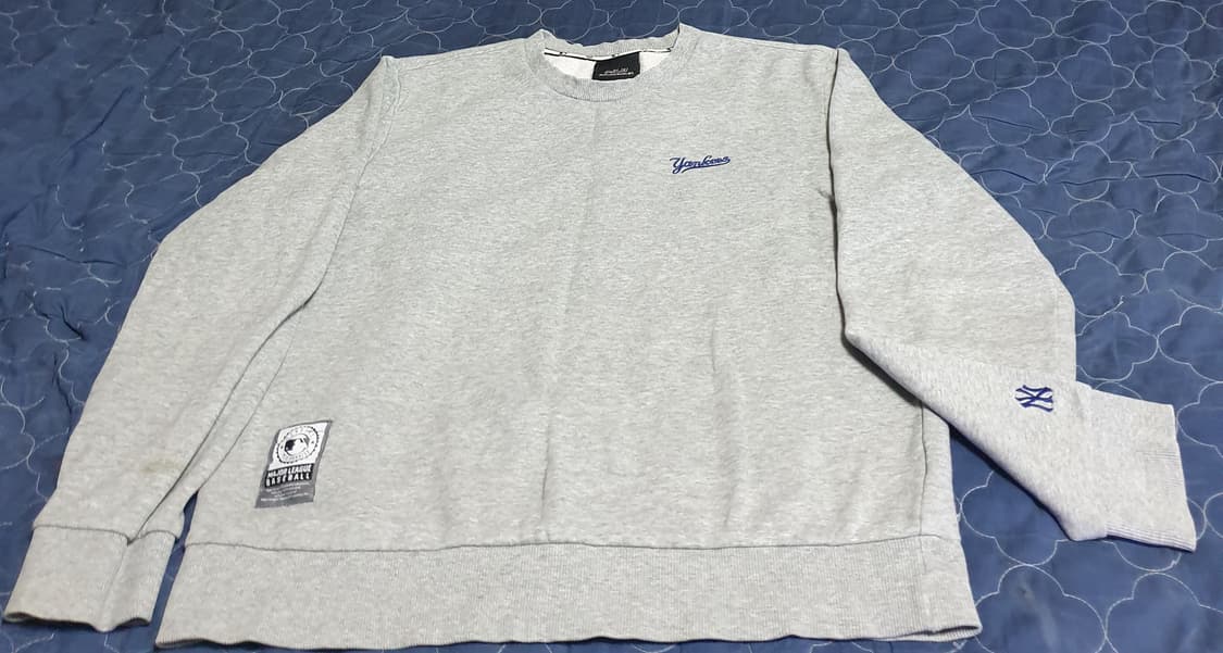 MLB 양키스 기모 맨투맨 그레이 (L) 상품이미지1