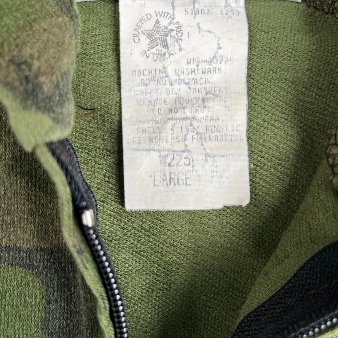 빈티지 Muleskins 카모 후드집업 상품이미지4