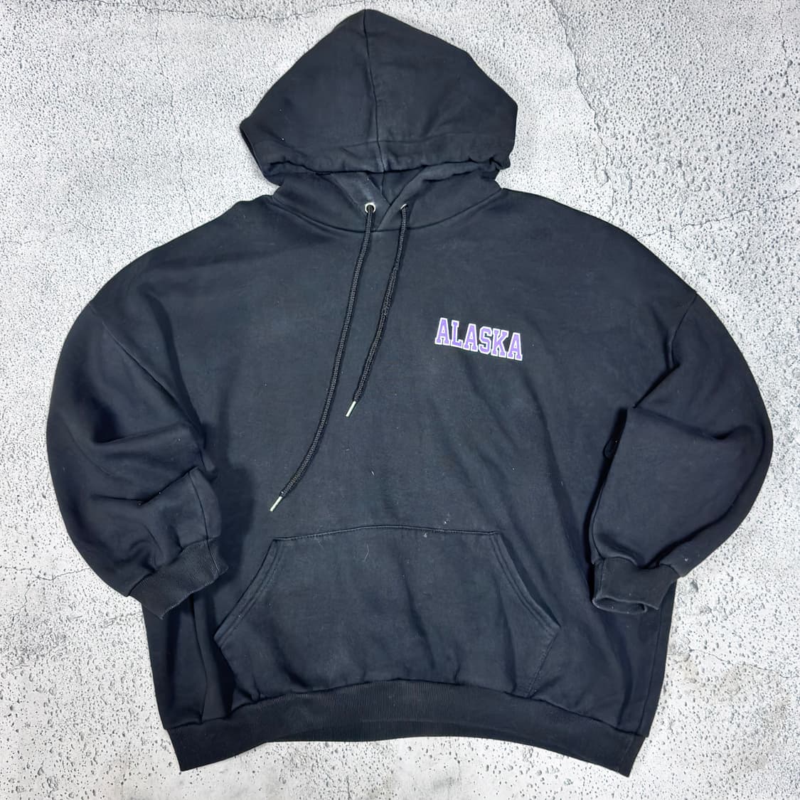 바배) 알레스카 빅로고 기모 후드 박스티 상품이미지2