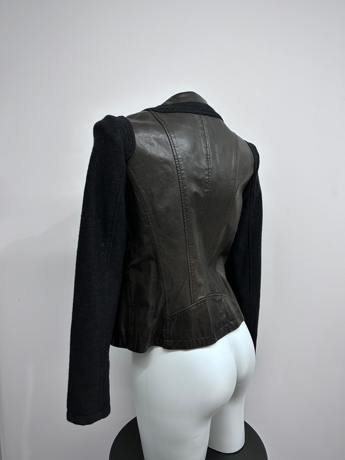 레더 울 슬리브 자켓 상품이미지2