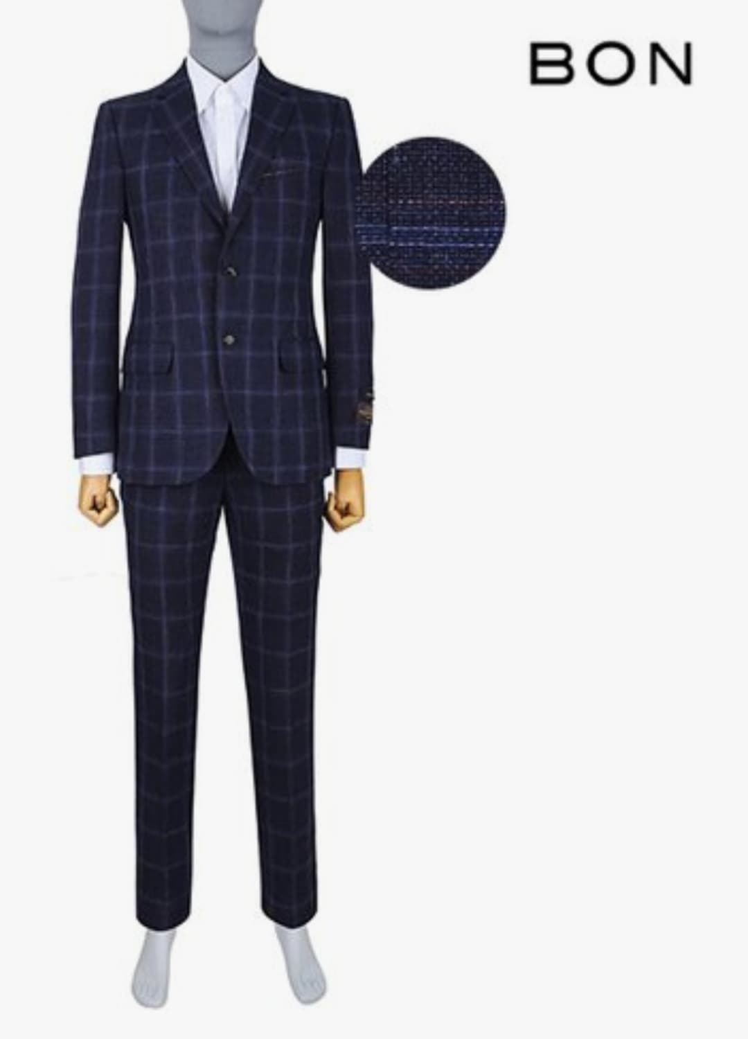 [BON] 이태리 까노니코 원단 네이비 체크 정장 (95사이즈) 상품이미지10