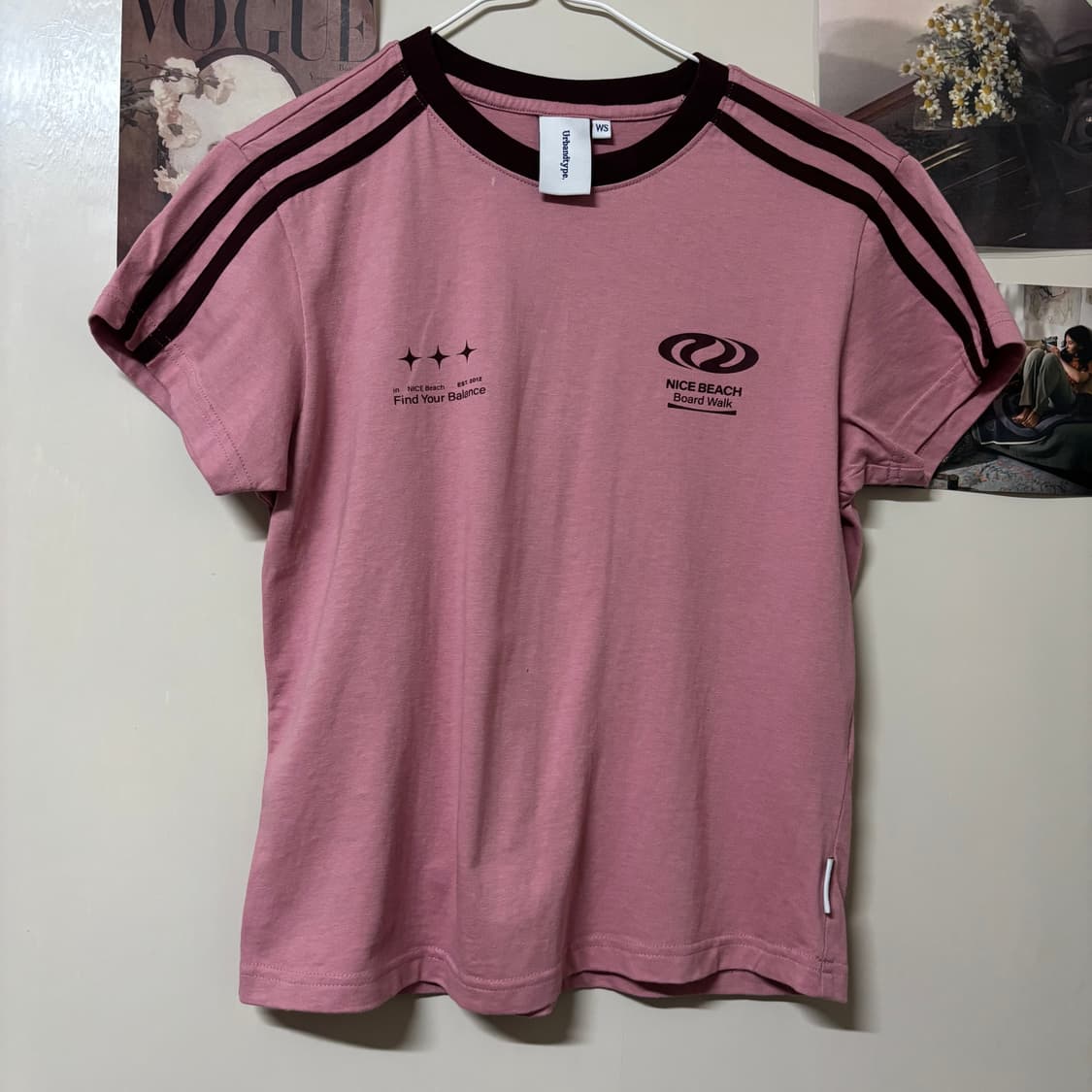 어반디타입 풋볼 져지 핑크 티셔츠 ws 사이즈 상품이미지5