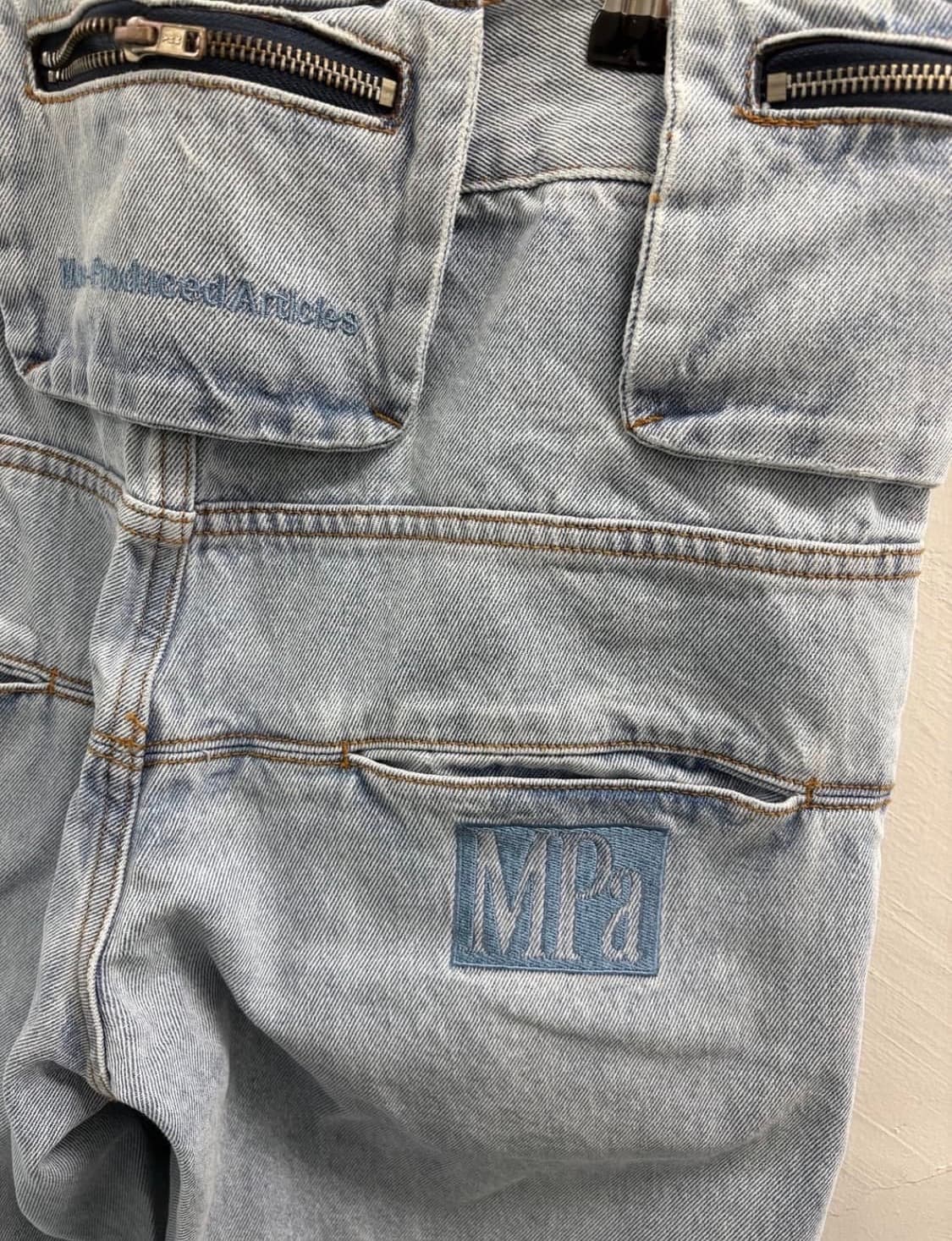 플라스틱 프로덕트 백 포켓 팬츠 블루 m 상품이미지3