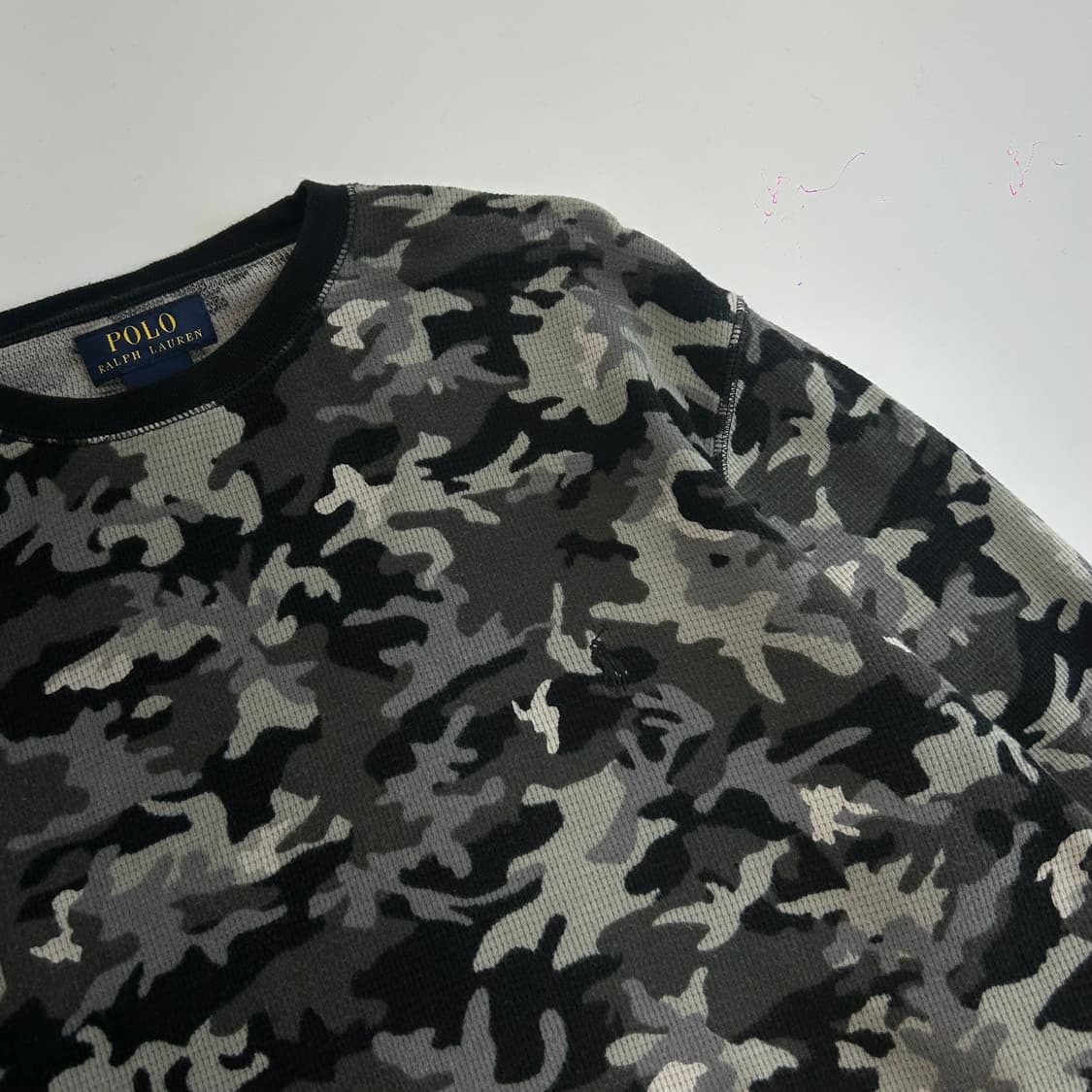 Polo 폴로 블랙포니 카모 와플 니트 상품이미지4
