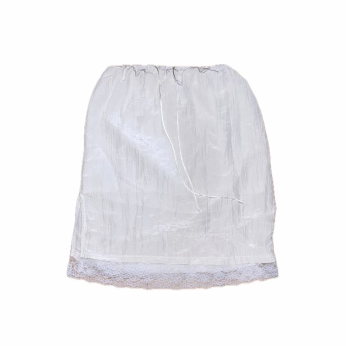 하이스쿨디스코 레이스 슬립 미디 스커트 아이보리 상품이미지1
