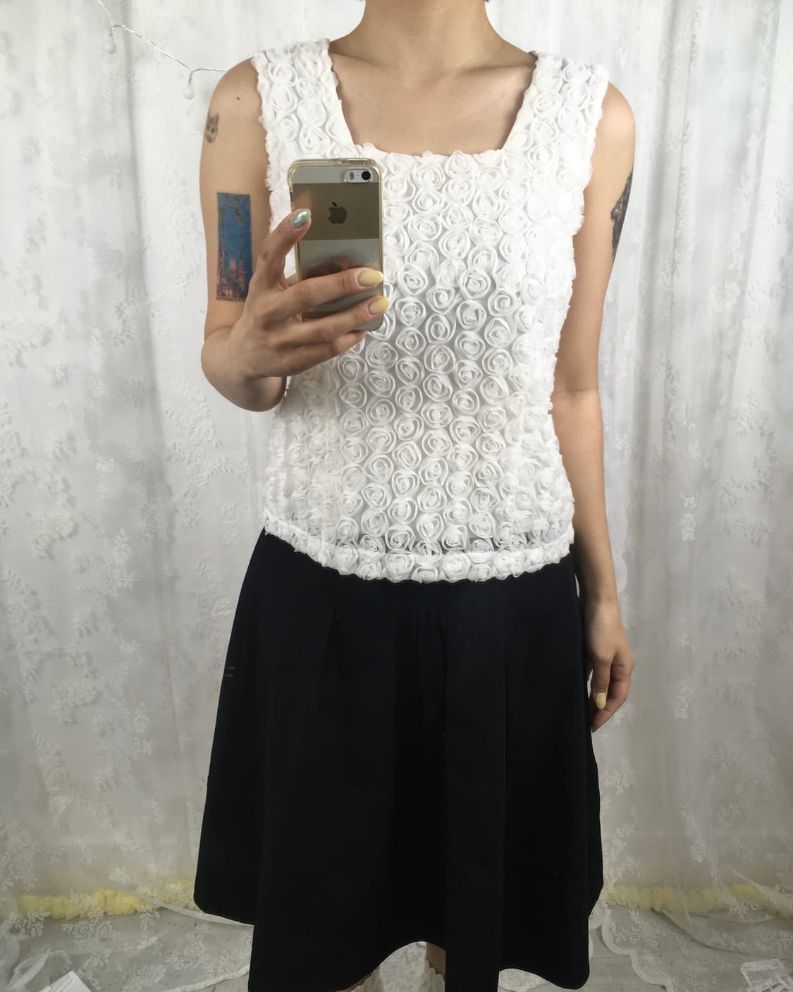 JPN rosette texture sleeveless top 상품이미지2