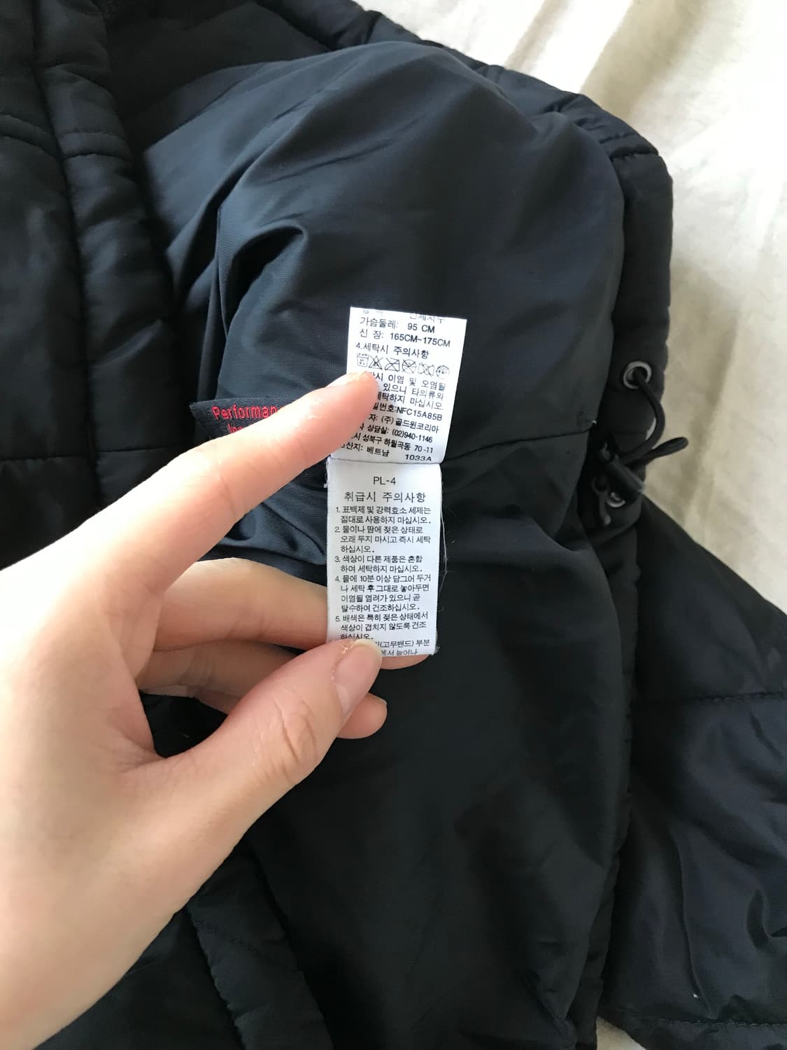 노스페이스 로고 블랙 경량 패딩 상품이미지8