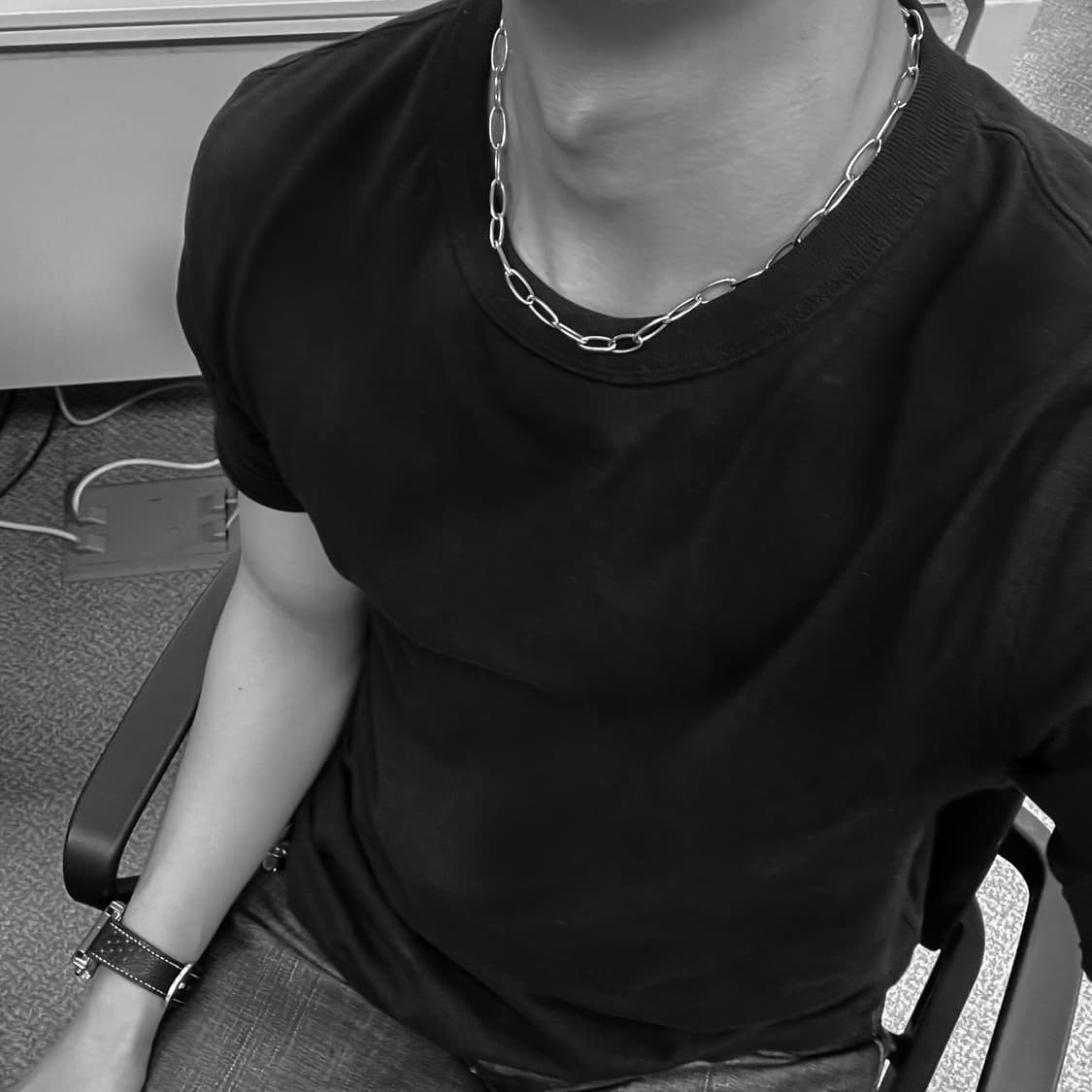 서지컬 스틸 타원 체인 목걸이 50cm 상품이미지4