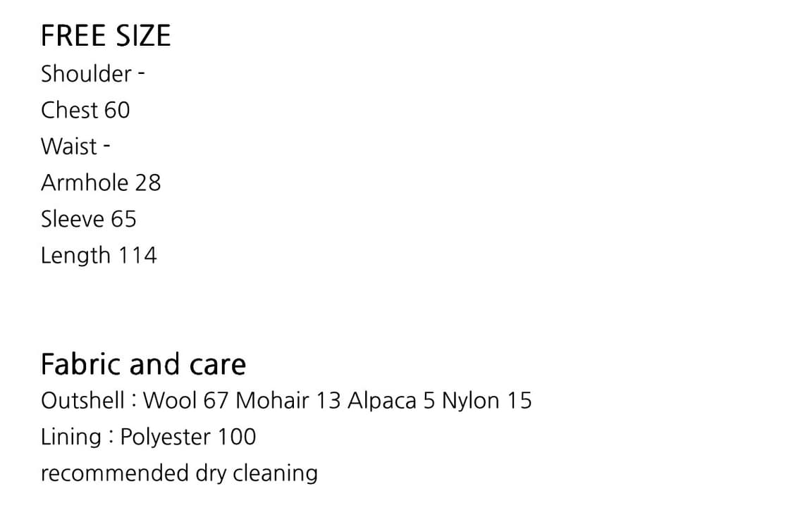 플레타 플레따 25FW 모헤어 롱코트 네이비 택O새상품 상품이미지5