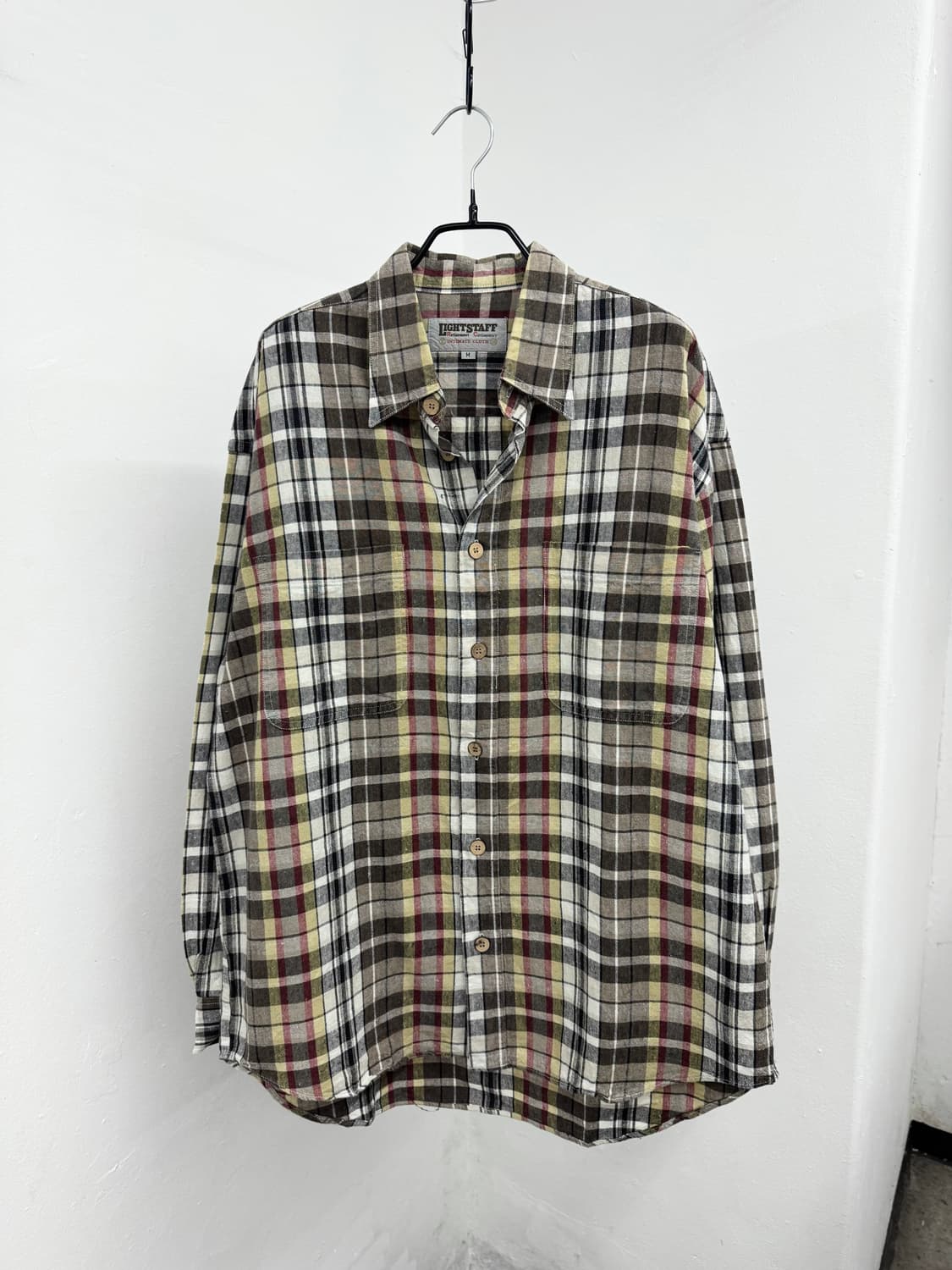 너드 브라운 포켓 체크 셔츠 상품이미지3