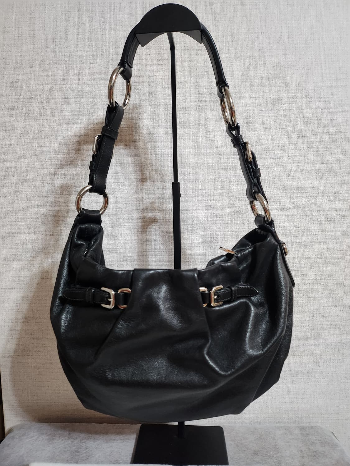 프라다 레더 카프스킨 은장 호보 숄더백 BR3795 상품이미지6