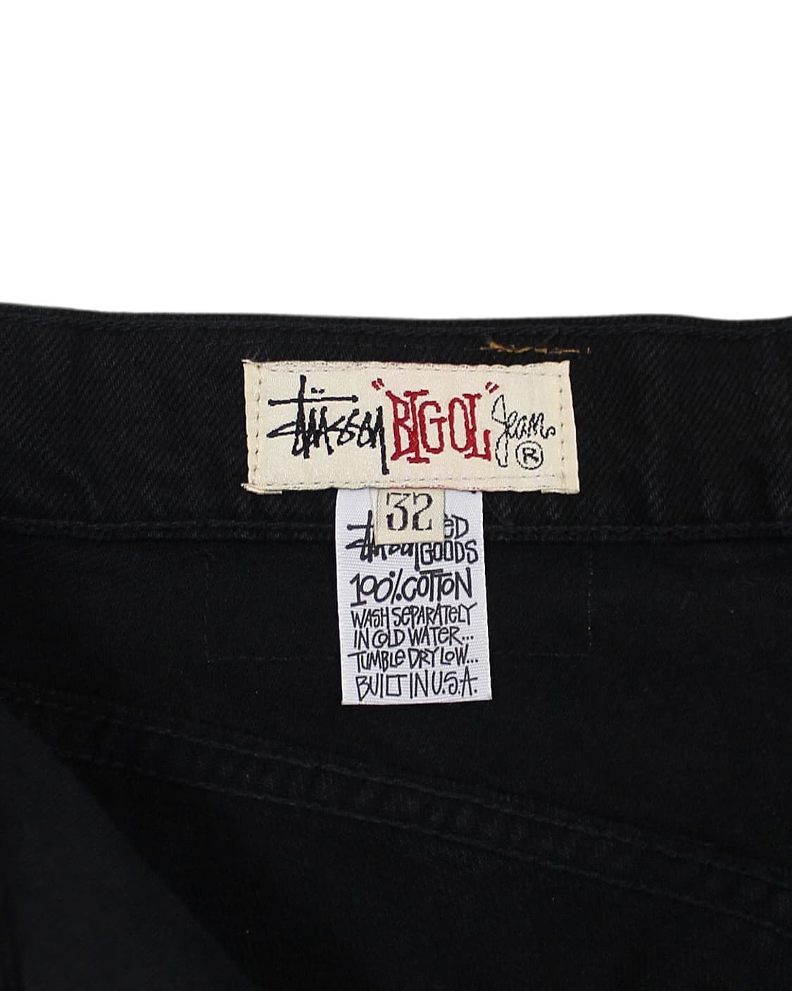 1990s USA 올드 스투시 빅올진 블랙 데님 팬츠 빈티지 미국제 상품이미지4