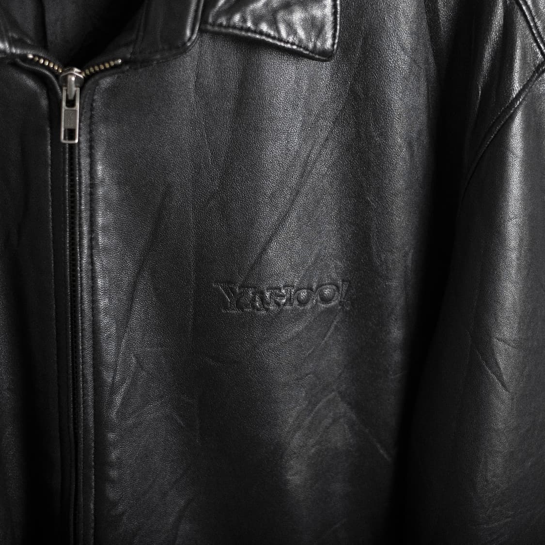 골든베어 야후(Yahoo)별주 블랙 레더 자켓 L(105)사이즈 상품이미지2