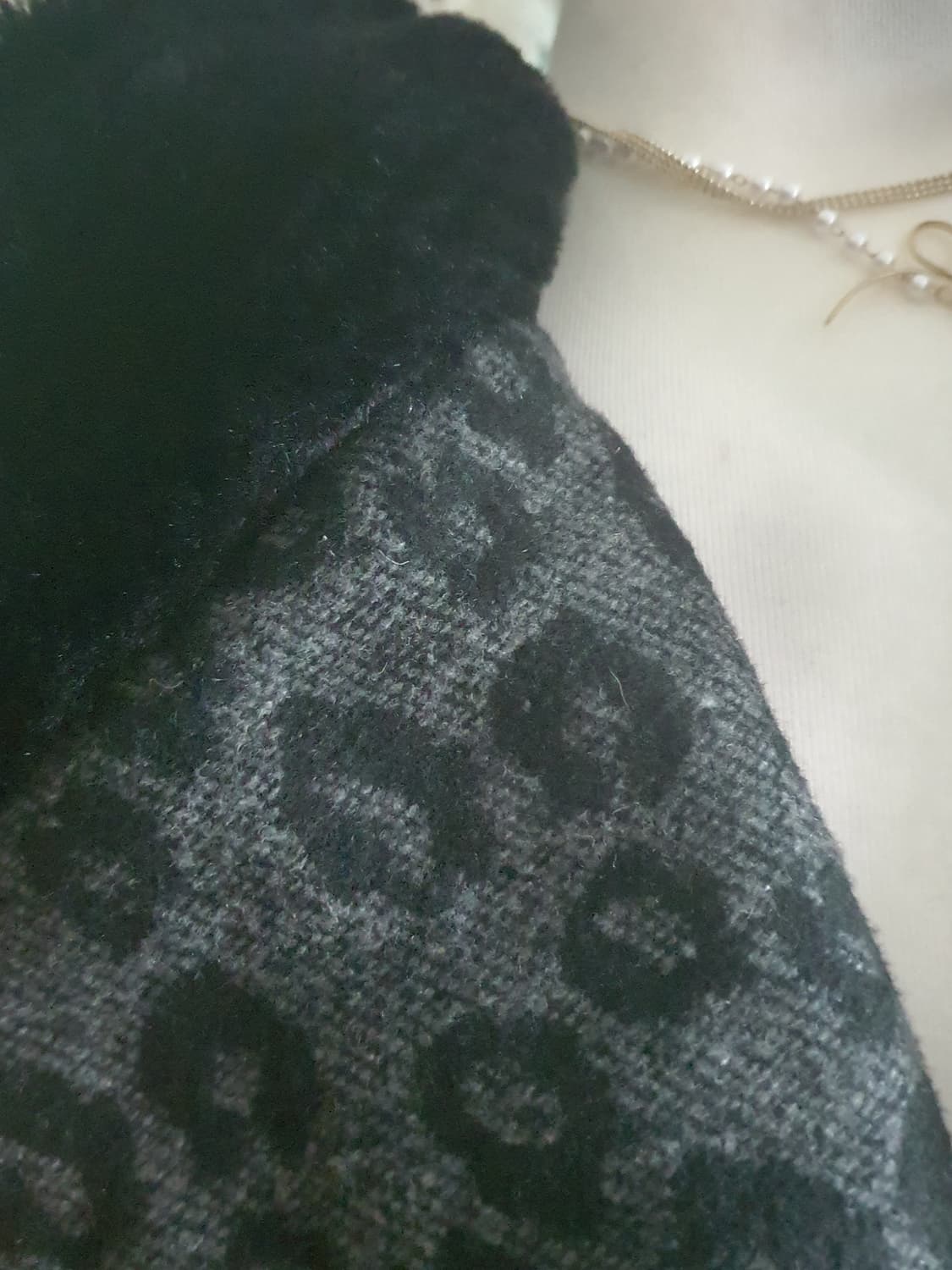 [갸루] 레오파드 퍼 카라 더블 코트 겨울외투 상품이미지2