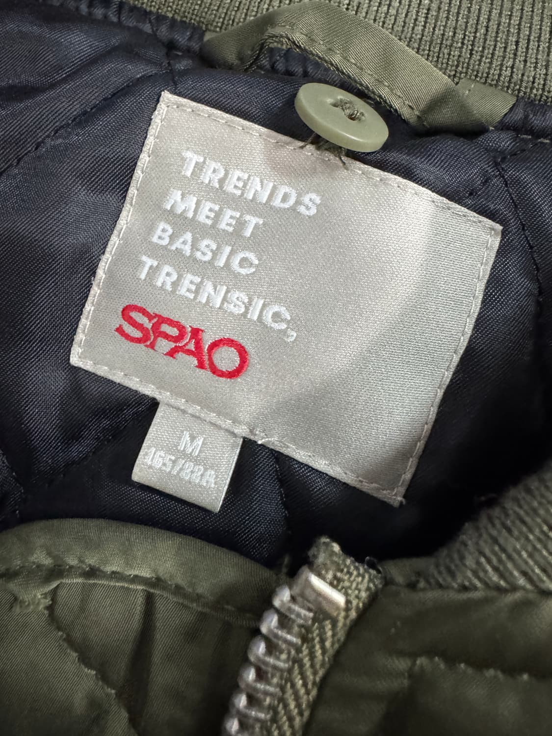 스파오 SPAO 카키 주름 오버핏 ma1 항공점퍼 상품이미지3
