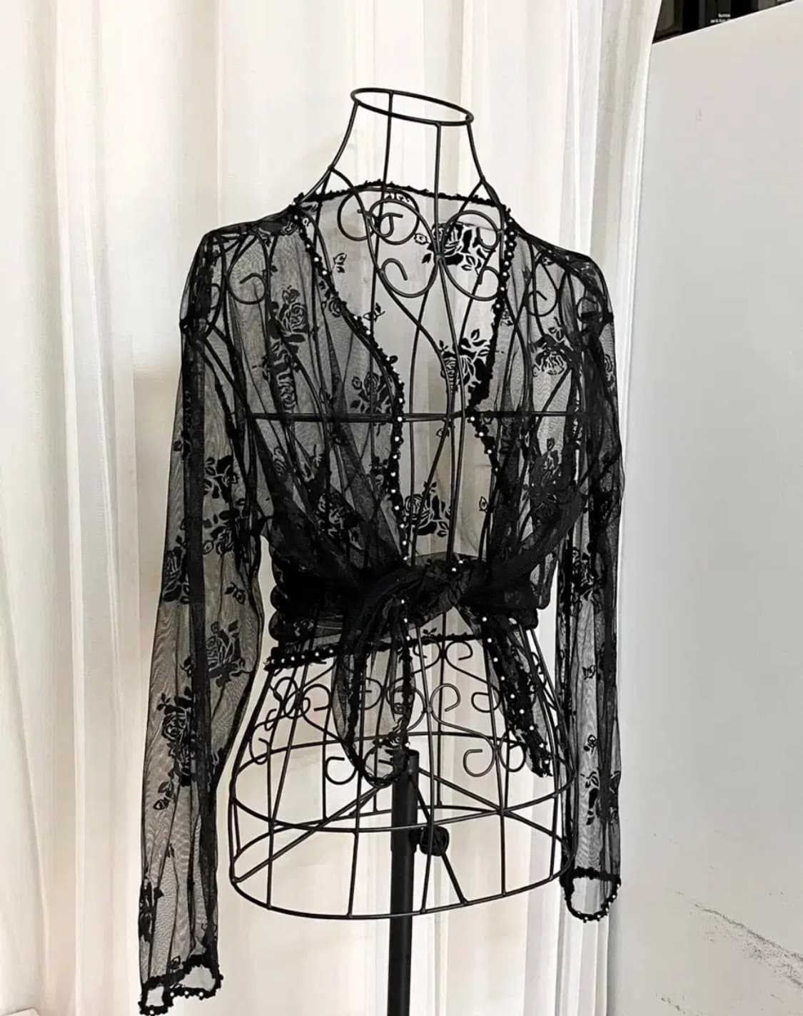 갸루 시스루 가디건 오네갸루 베메클 장미 집업 상품이미지1