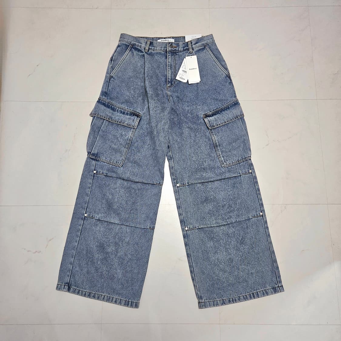 L 새상품 어반드레스 사이드 빅 카고팬츠 데님 상품이미지1