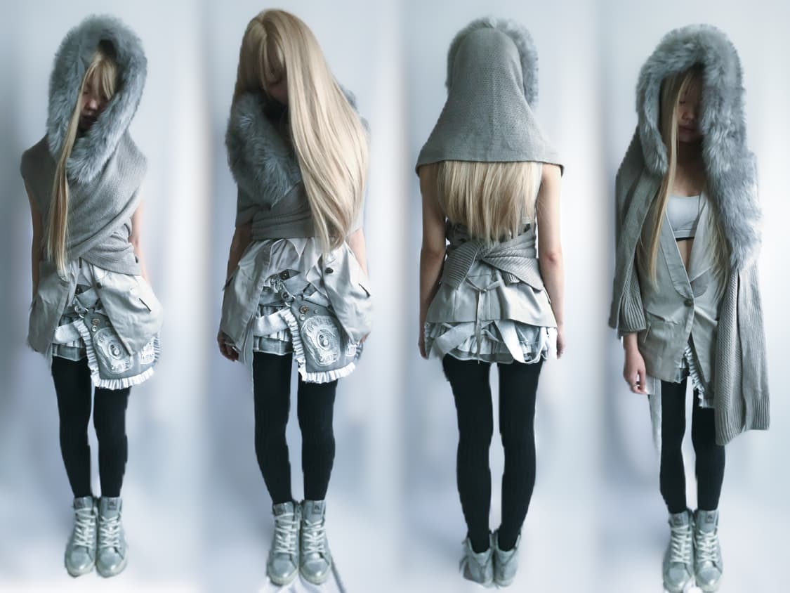 Sliver knit fur wide multi shawl 상품이미지8