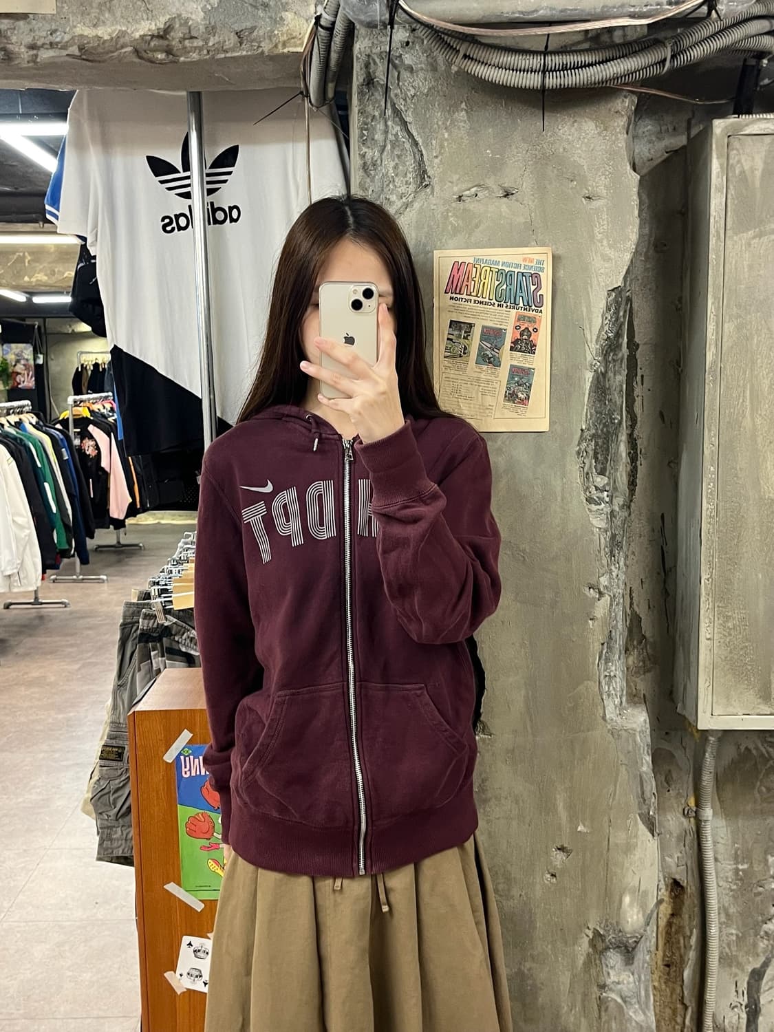 나이키 후드집업 버건디 L #csz888 상품이미지2