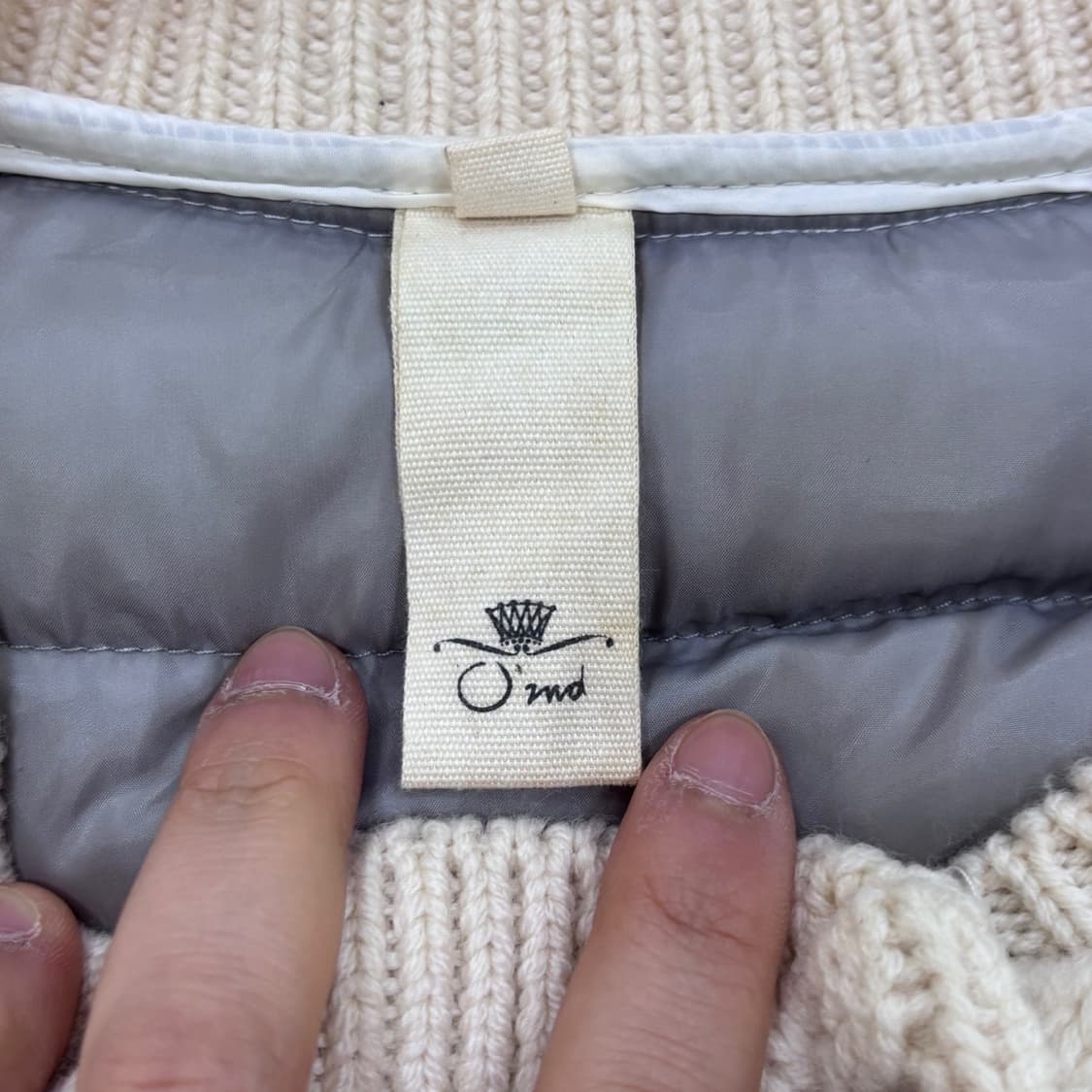 44 오즈세컨 니트 경량패딩 가디건 0407E2 상품이미지3