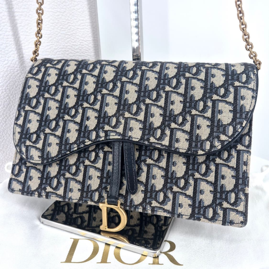 디올 오블리크 새들 체인 크로스백 (S5620CTZQ) 상품이미지4