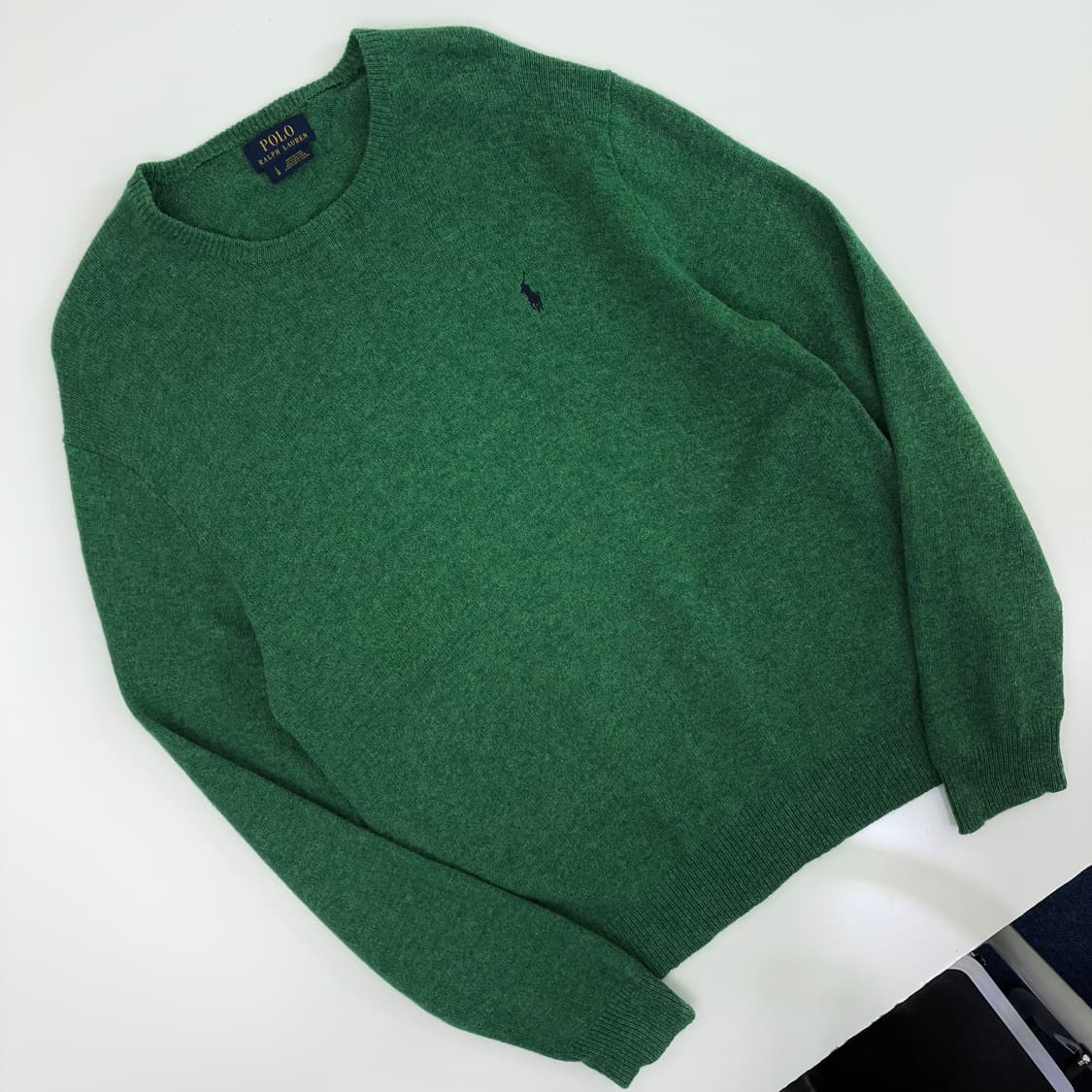 Polo  폴로 랄프로렌 자수 울 그린 니트 상품이미지2