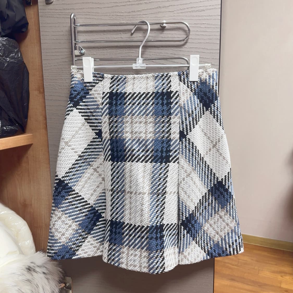 Snidel 스나이델 로빙 체크 미니 스커트 아이보리 스나계 걸리 일브 상품이미지3