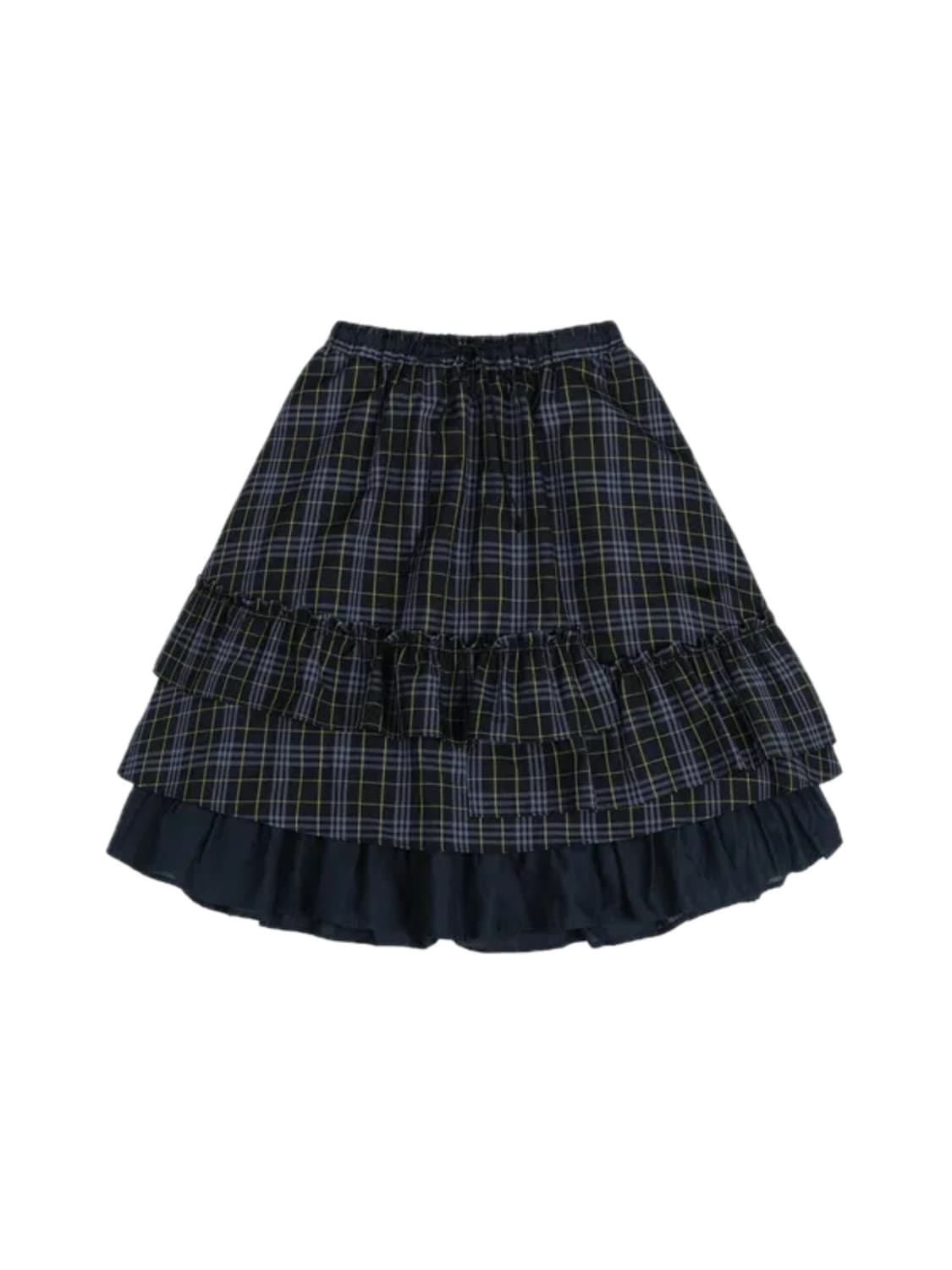 오헤시오 check frill midi skirt (navy) 상품이미지1