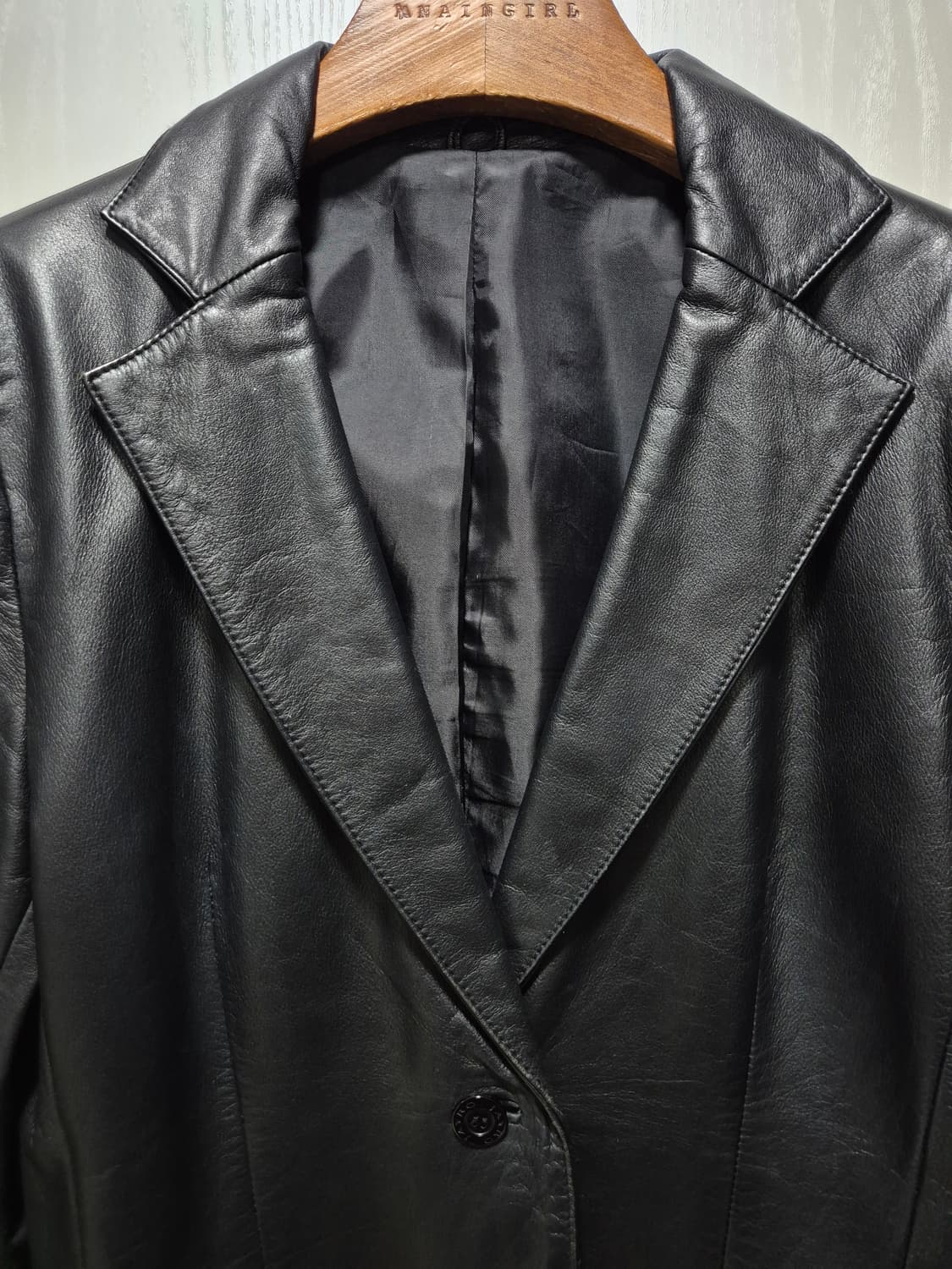 JPN 빈티지 블랙 소가죽 자켓 블레이져 상품이미지2