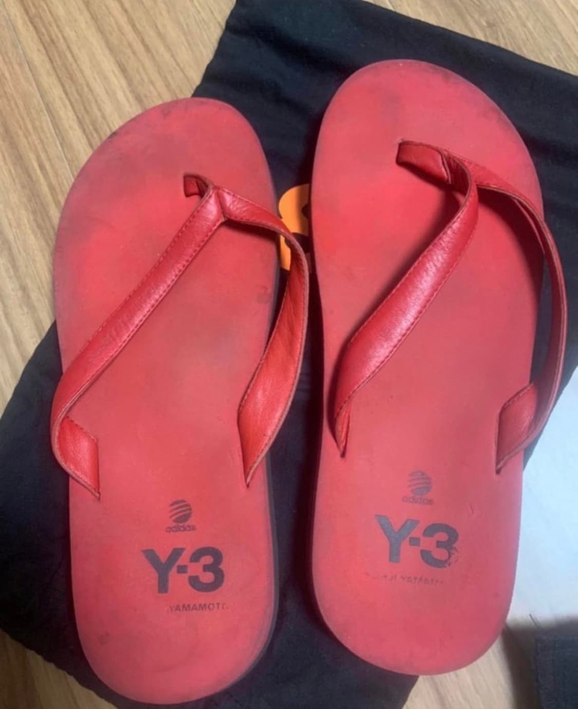 [240-245] 프랑스구매 Y-3 레드 로고 슬리퍼 플립플랍 조리 상품이미지1