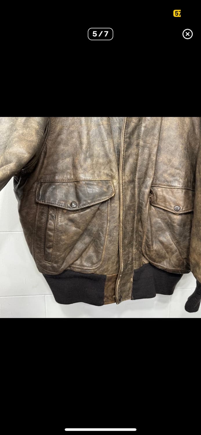 90‘s made in usa 쇼트 가죽자켓 상품이미지5