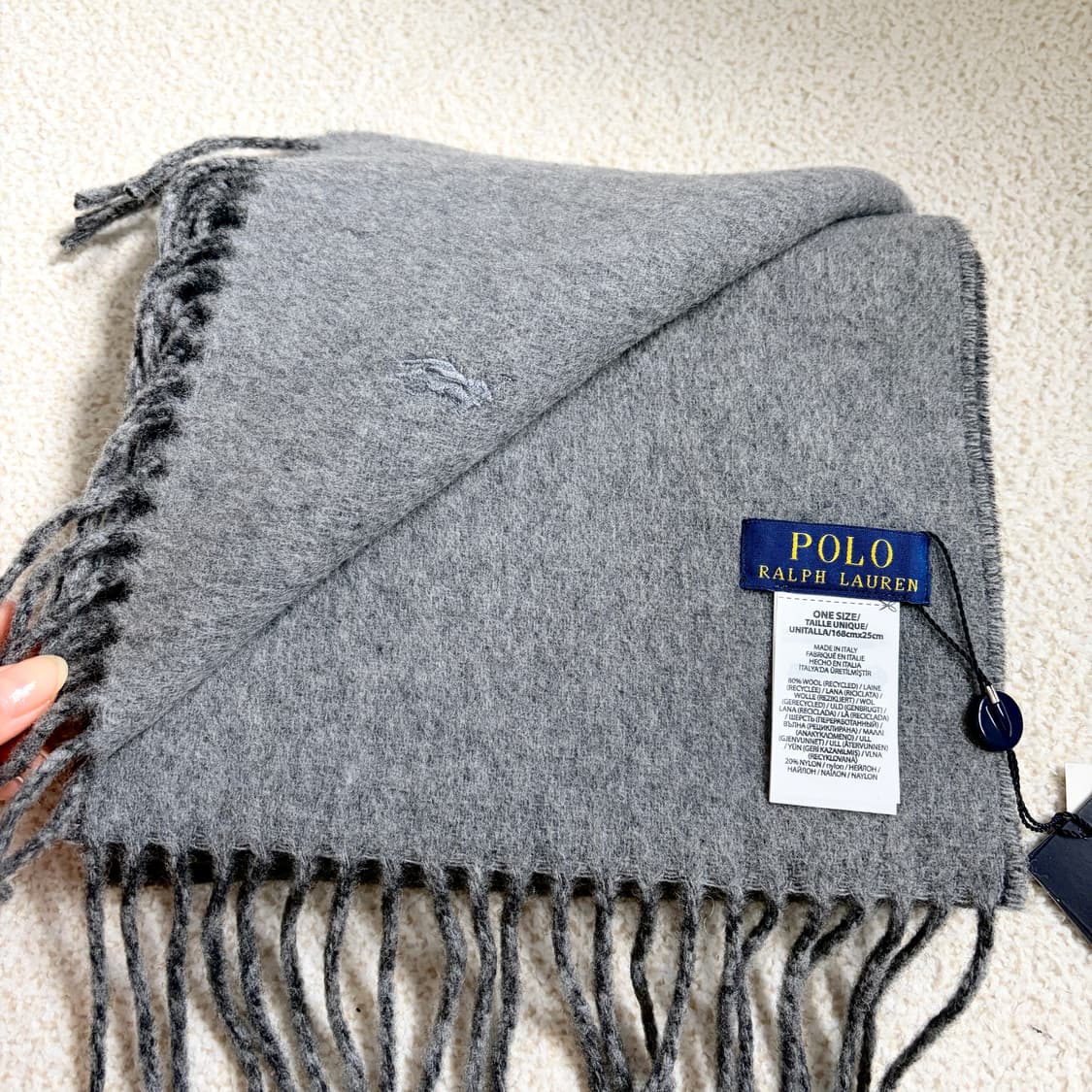 새상품 폴로 랄프로렌 울 머플러 그레이 상품이미지2
