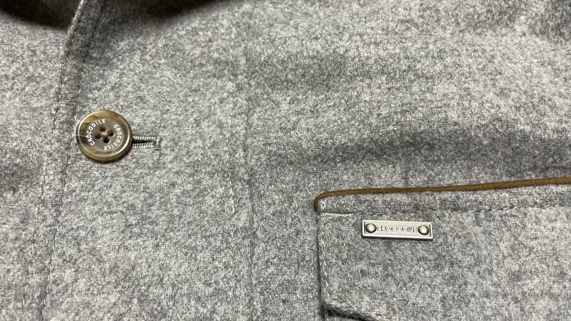 JPN 일본 빈티지 크로커다일 울 혼방 후드 사파리코트 하프코트 카코트 상품이미지6