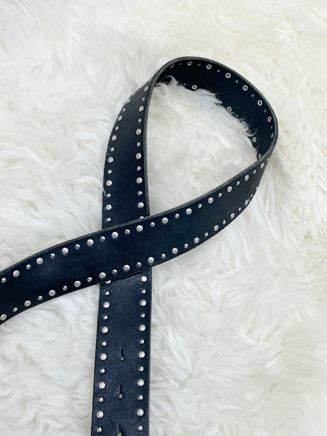 리얼레더 락시크 스터드 버클 벨트 상품이미지3