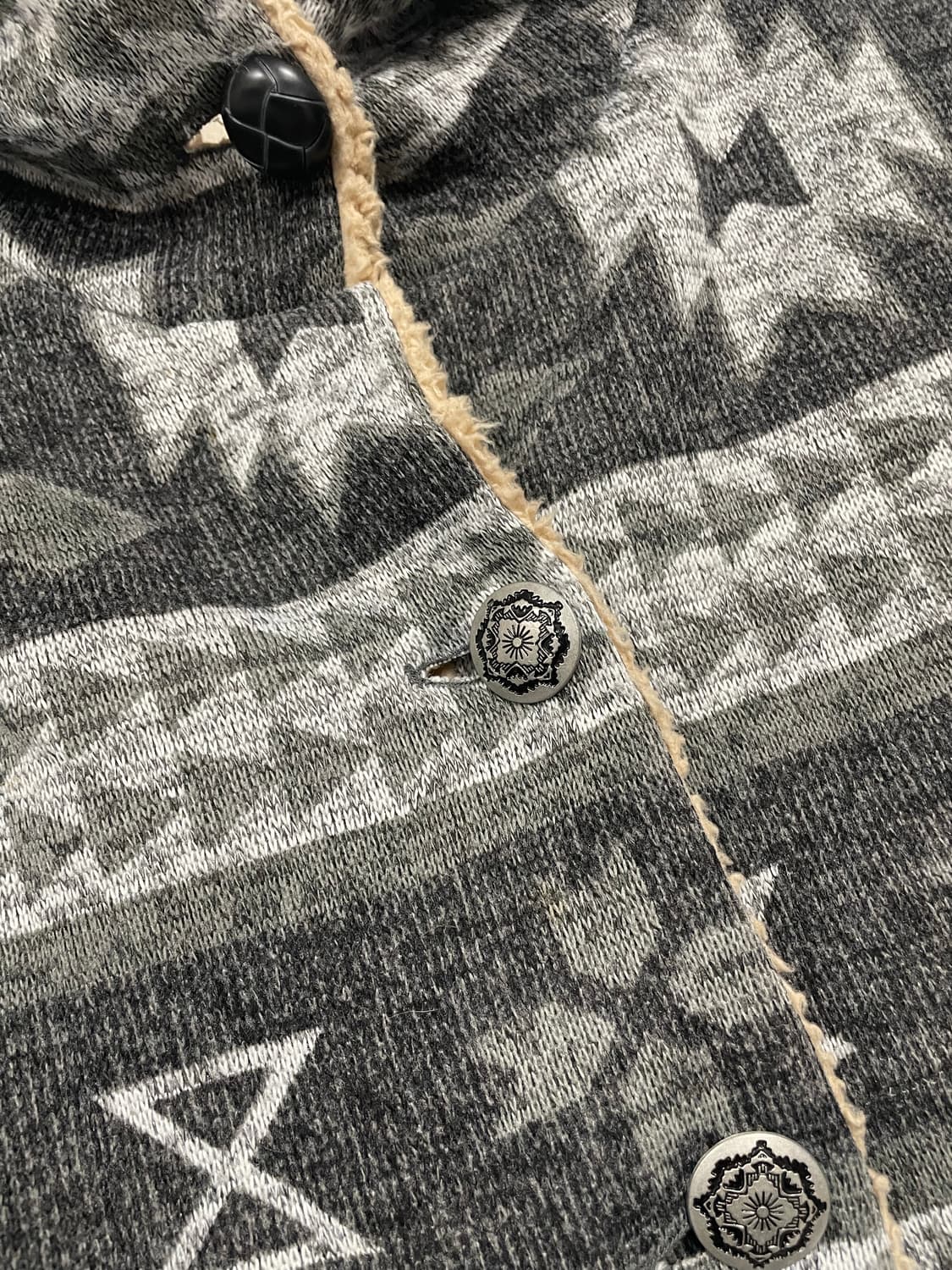 분위기 뿜뿜한 따듯 -히피 무늬 누빔 후드자켓 상품이미지2