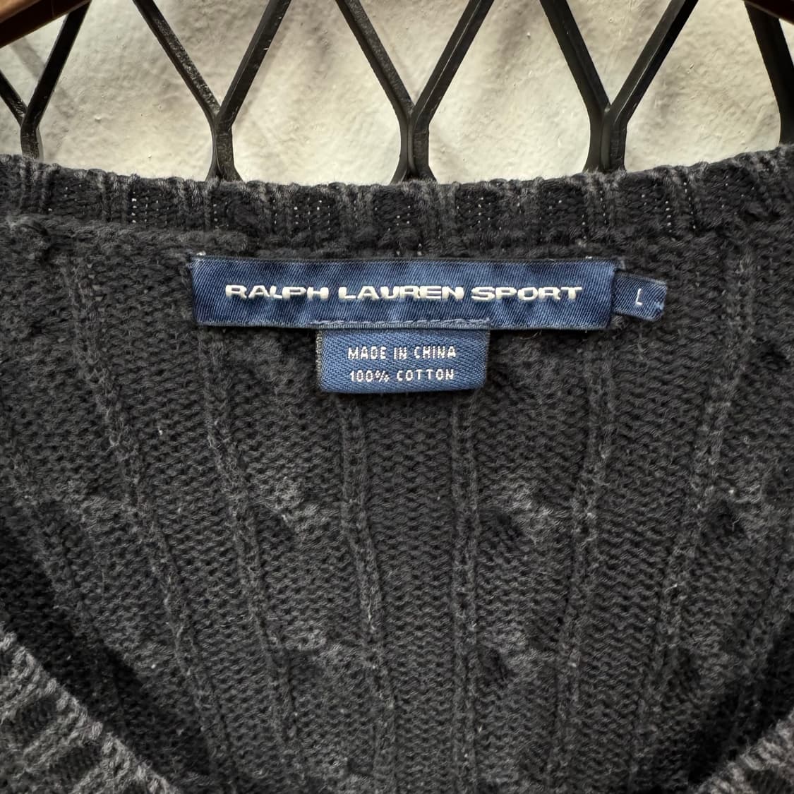 폴로 랄프로렌 케이블 니트 퍼플 포니 포인트 블랙 상품이미지6