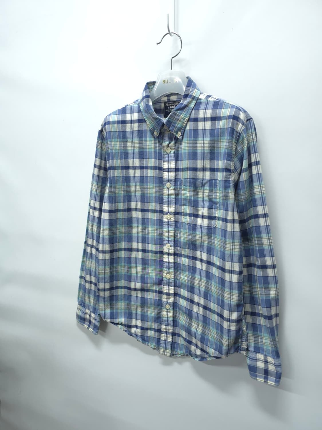 아베크롬비 남성 블루 체크 남방 봄가을 셔츠(95) 상품이미지2