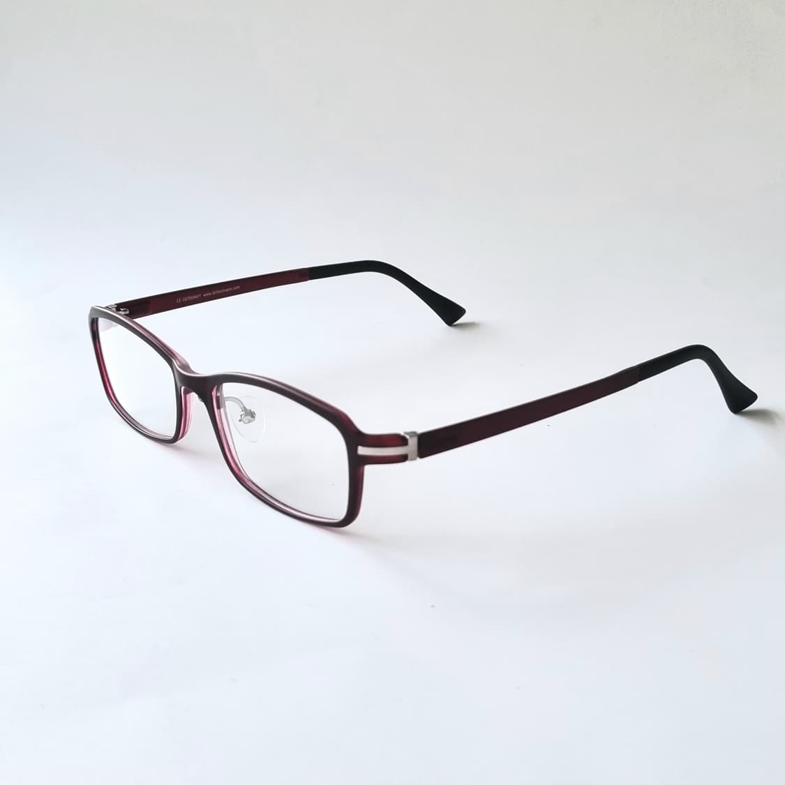 데드스탁 독일 Brillenmann 정품 세련된 버건디 스퀘어 653 상품이미지3