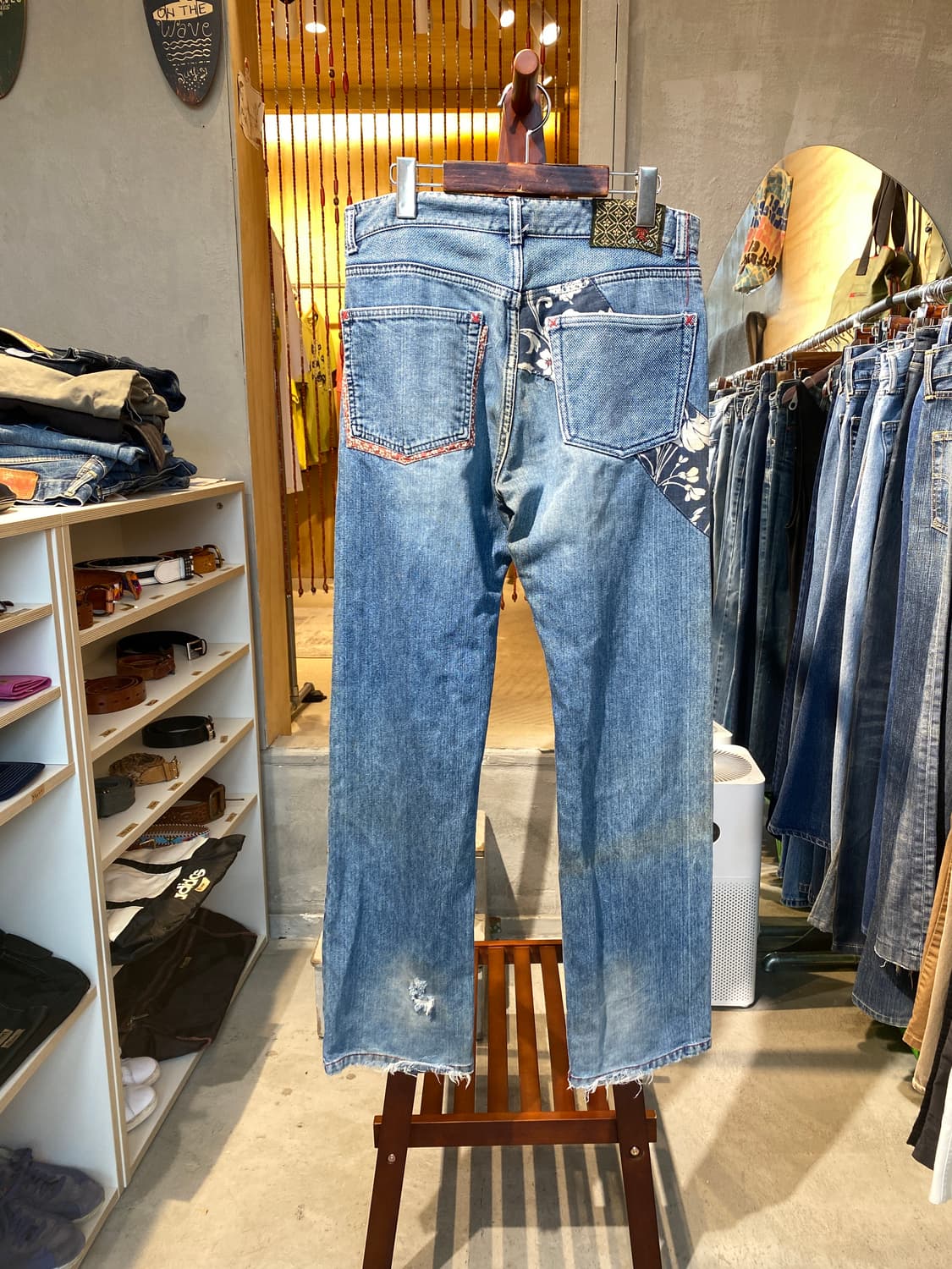 슬림 스트레이트 빈티지 패치워크 팬츠 상품이미지2