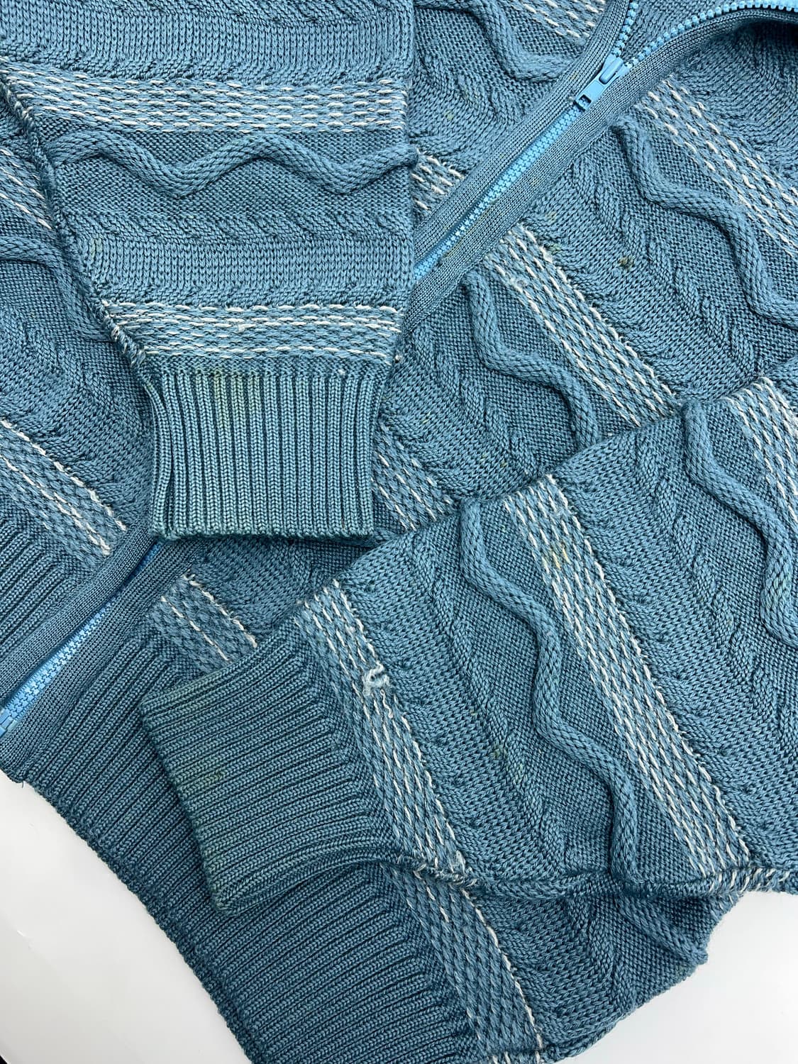 빈티지 후드 케이블 니트 집업 상품이미지6