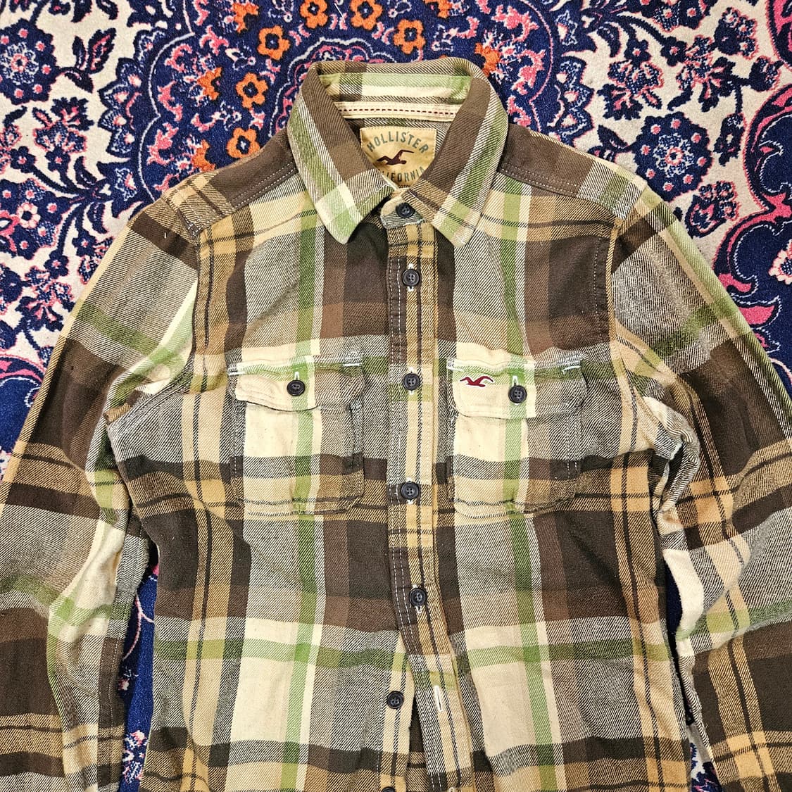 홀리스터 브라운 플란넬 체크 셔츠 상품이미지2