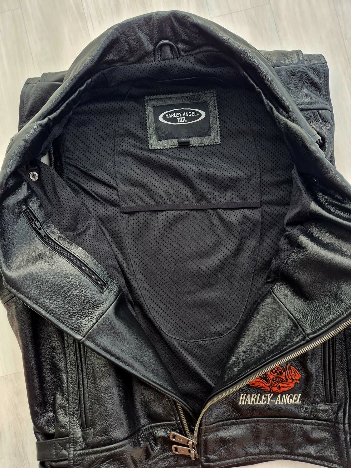 할리엔젤 가죽 라이더 조끼 바이크 조끼 베스트 상품이미지3
