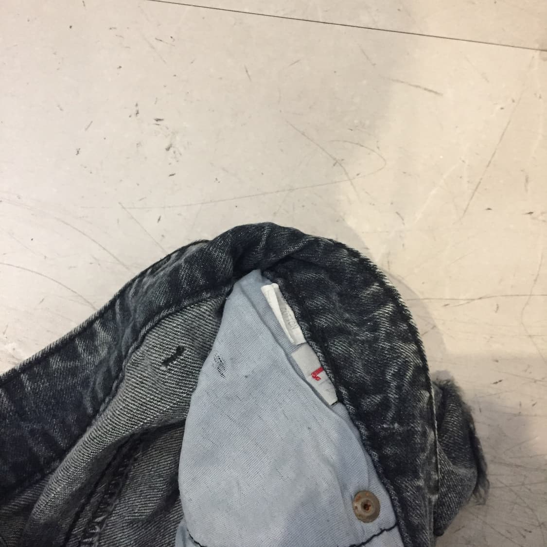 Vintage 갸루 펑크 워싱 데미지 로우 초미니 핫팬츠 상품이미지4