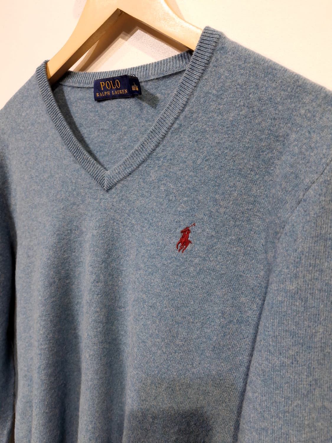 폴로랄프로렌 메리노울 브이넥 니트 에메랄드 상품이미지4