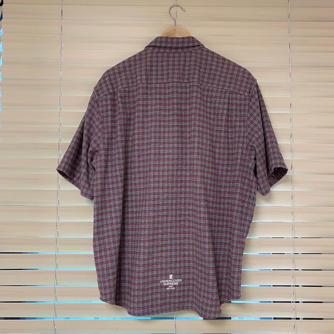 슈프림 x 언더커버 23ss 플란넬 체크 반팔 셔츠 그레이 L 상품이미지4