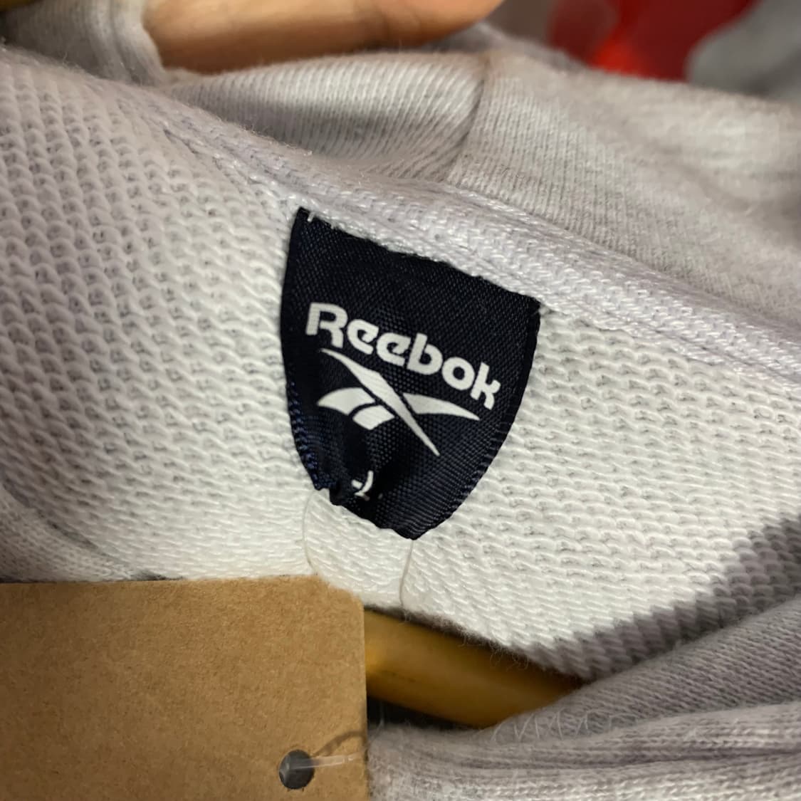 리복 백 로고 프린팅 베이직 후드티 그레이 L 남녀공용 빈티지 상품이미지7