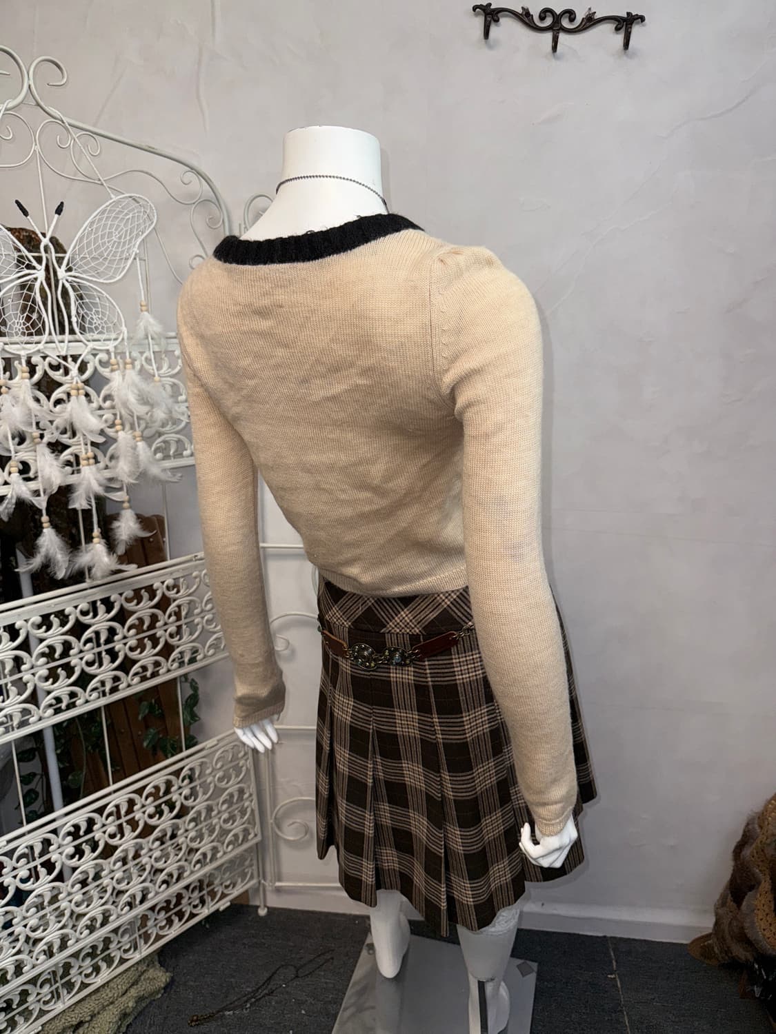 O’2ND beige ribbon button cardigan  상품이미지7