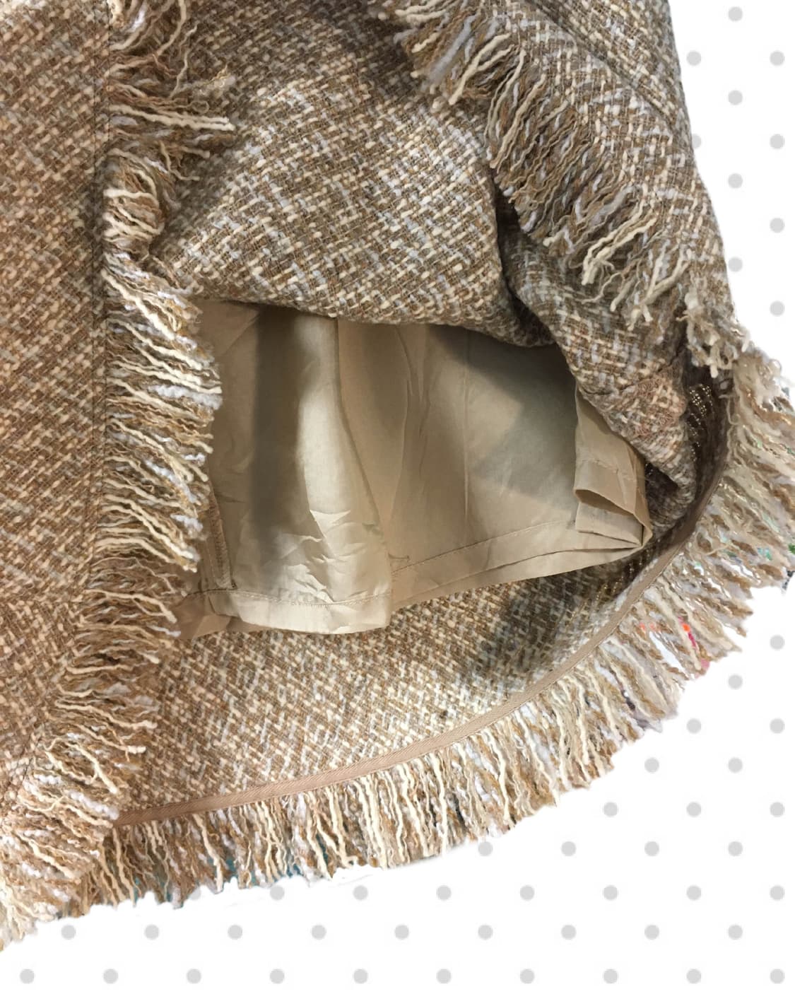 VINTAGE TWEED FRINGE MIDI SKIRT BEIGE  상품이미지9