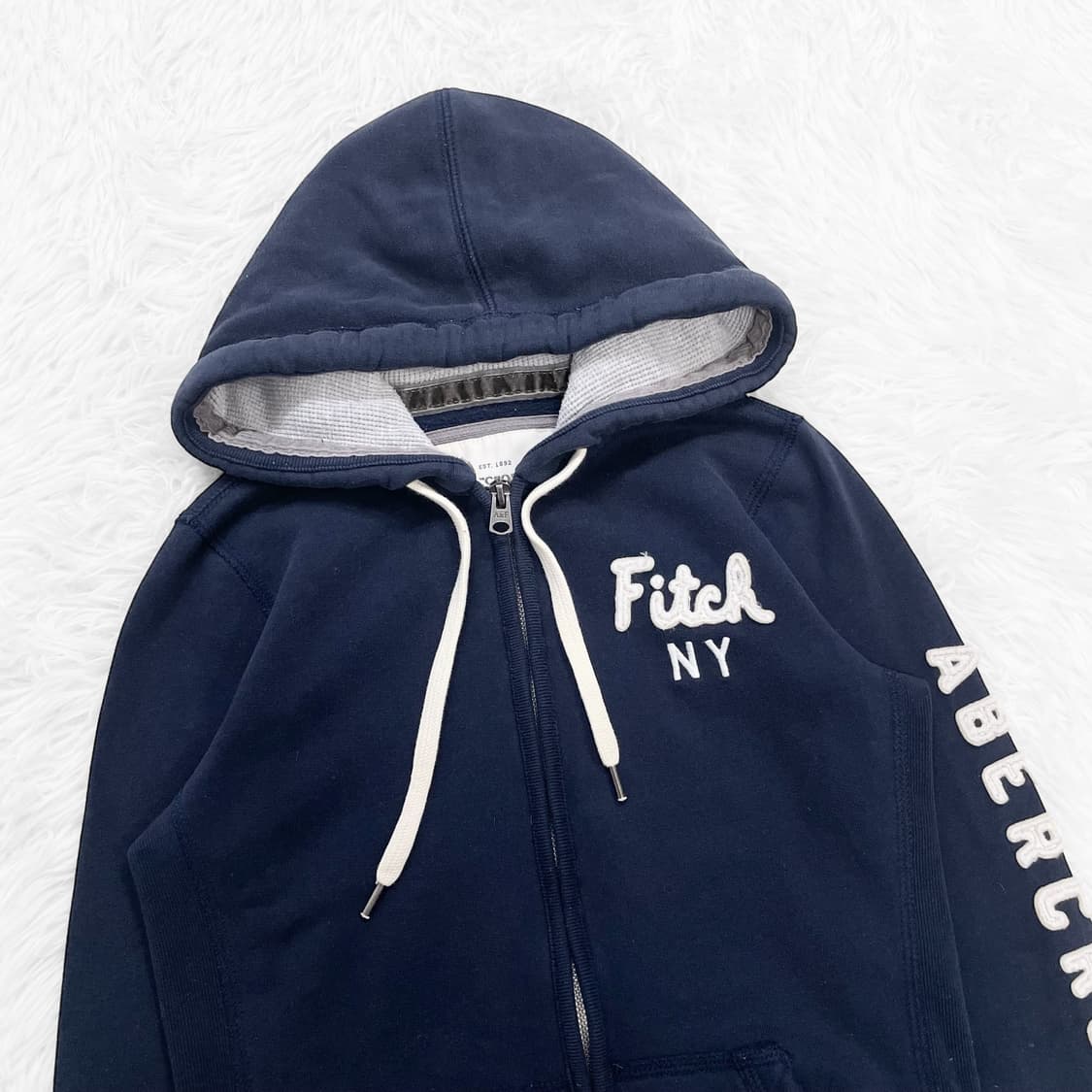 아베크롬비 피치 로고 후드집업 네이비 상품이미지3